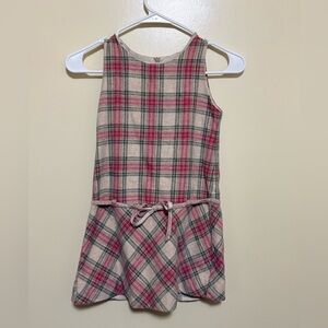 Jacadi Pink and Green Checkered Dress